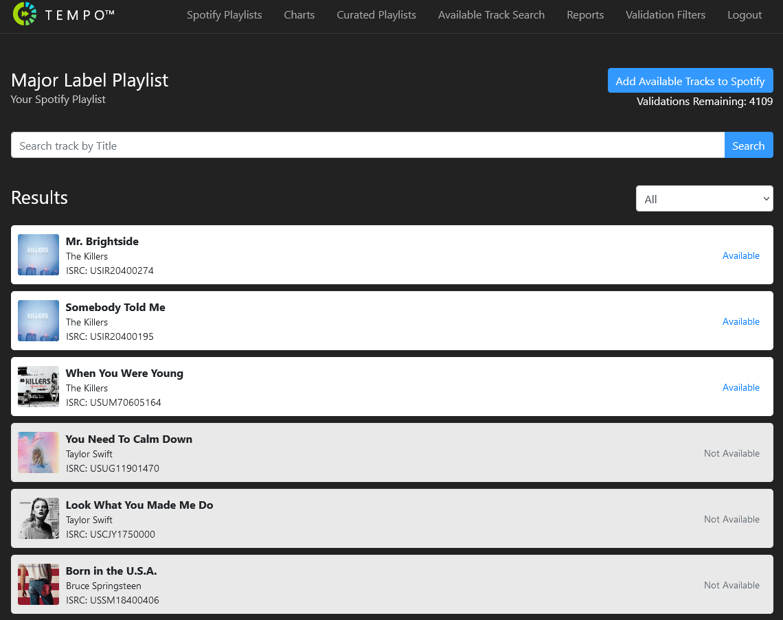 View Available Music